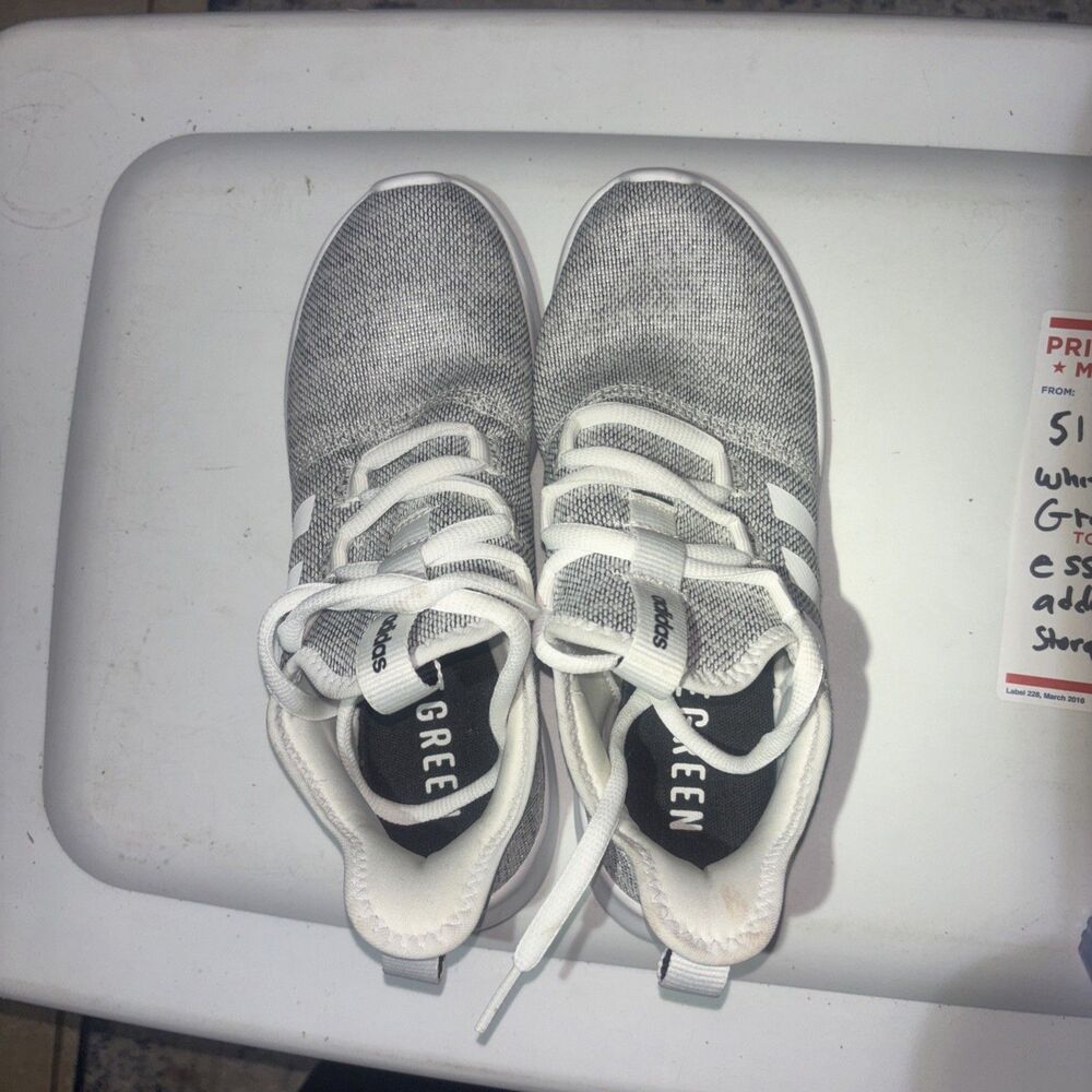 Adidas Women's Cloudfoam Pure 2.0 Shoes Size 6.5 Silver White Preowned Excellent - Picture 7 of 14